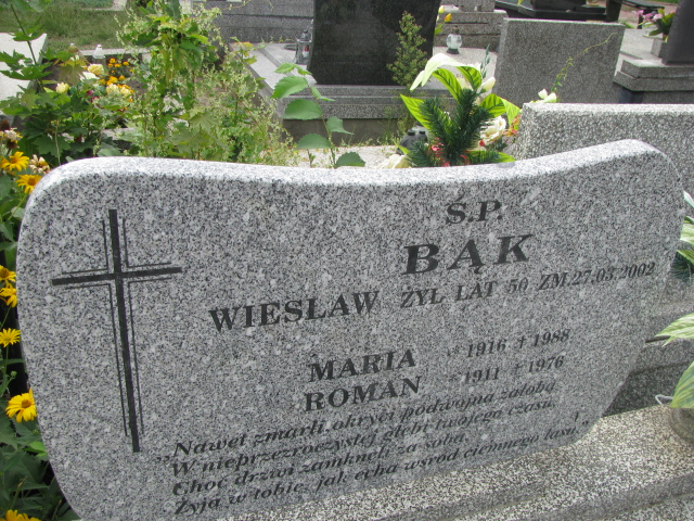 Maria Bąk 1916 Wolbórz - Grobonet - Wyszukiwarka osób pochowanych