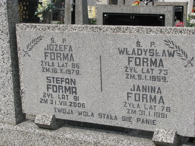 Władysław Forma Wolbórz - Grobonet - Wyszukiwarka osób pochowanych