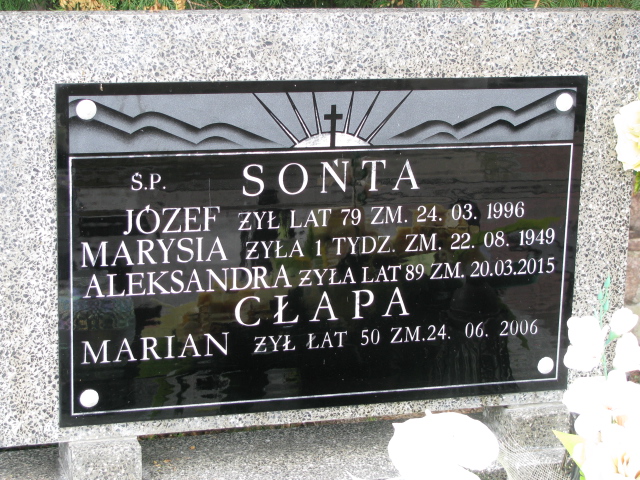 Aleksandra Sońta 1925 Wolbórz - Grobonet - Wyszukiwarka osób pochowanych