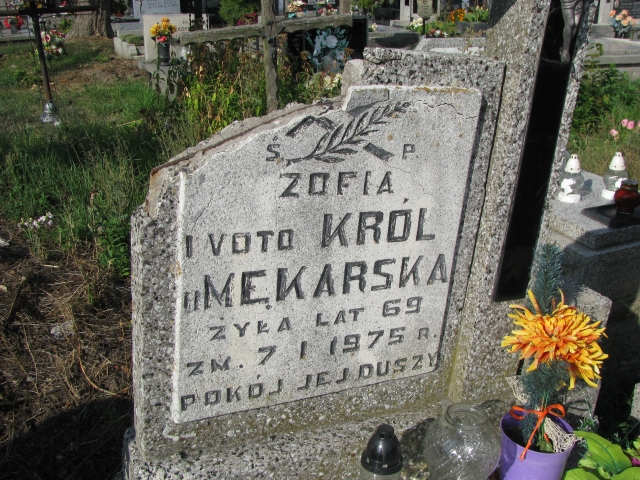 Zofia Król Mękarska Wolbórz - Grobonet - Wyszukiwarka osób pochowanych