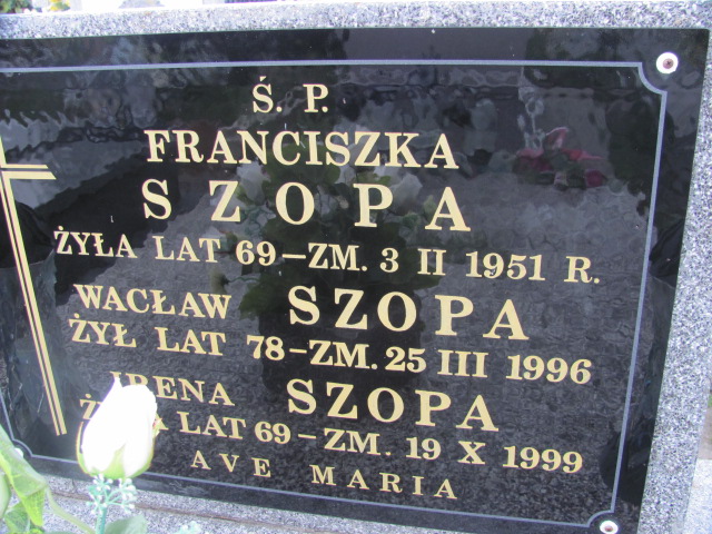 Irena Szopa  1930 Wolbórz - Grobonet - Wyszukiwarka osób pochowanych