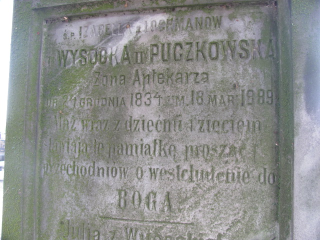 Izabella Puczkowska 1834 Wolbórz - Grobonet - Wyszukiwarka osób pochowanych