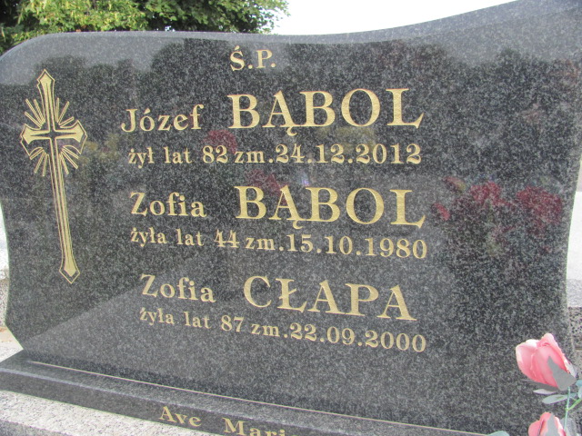 Józef Bąbol 1930 Wolbórz - Grobonet - Wyszukiwarka osób pochowanych